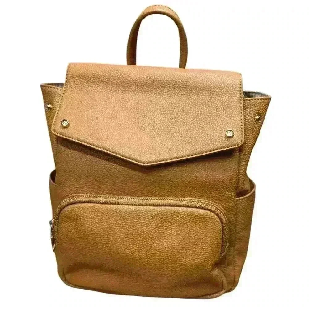 Park and Faith Cognac Pebble Faux Leather Finish Mini  Backpack - Picture 4 of 11